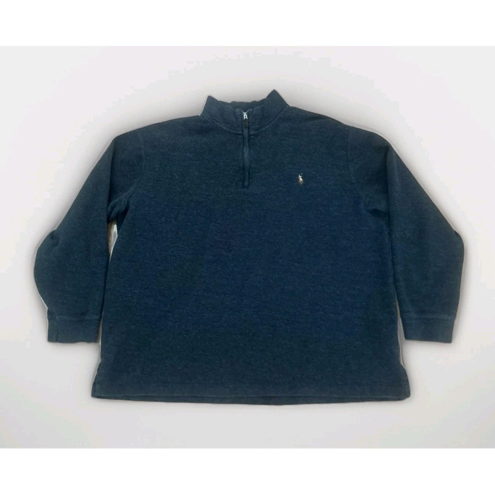 Polo Ralph Lauren 1/4 Quarter Zip Estate Rib Sweater 2XB Dark Gray 2XL XXL